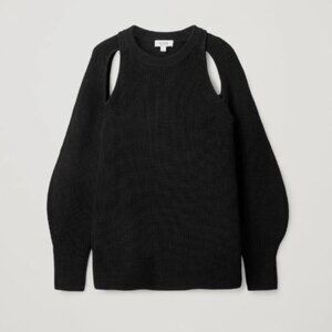 COS Black Cut-Out Sweater (100% Cotton)